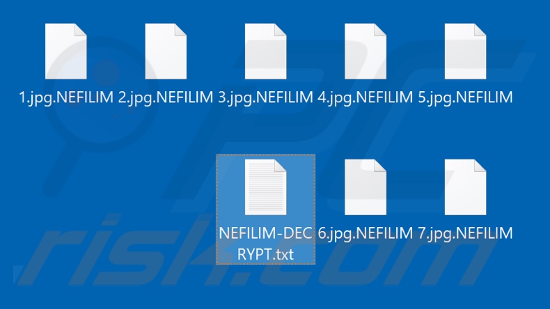 Files encrypted by NEFILIM ransomware (.NEFILIM extension)