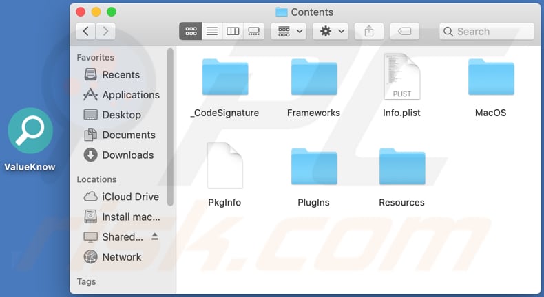 valueknow adware folder