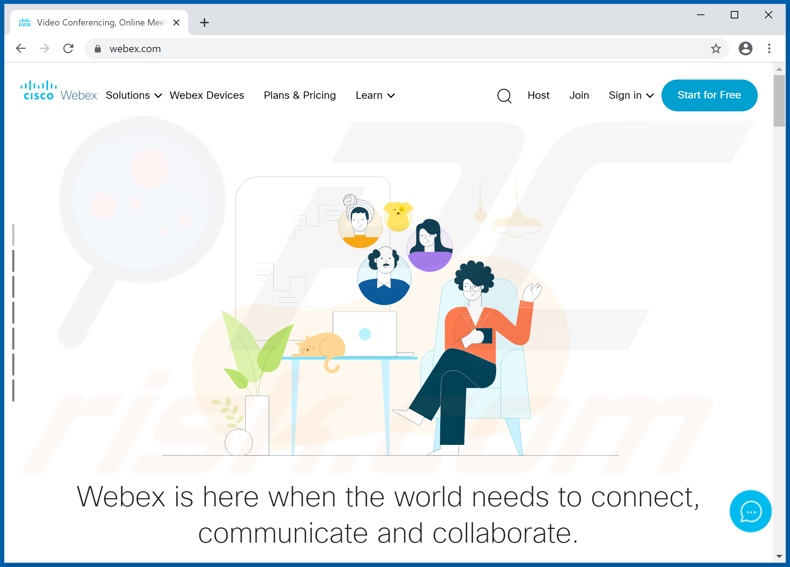 Apparence du site Web légitime de Cisco WebEx