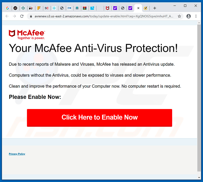 Arnaque pop-up de votre abonnement McAfee a expiré (2020-04-23)