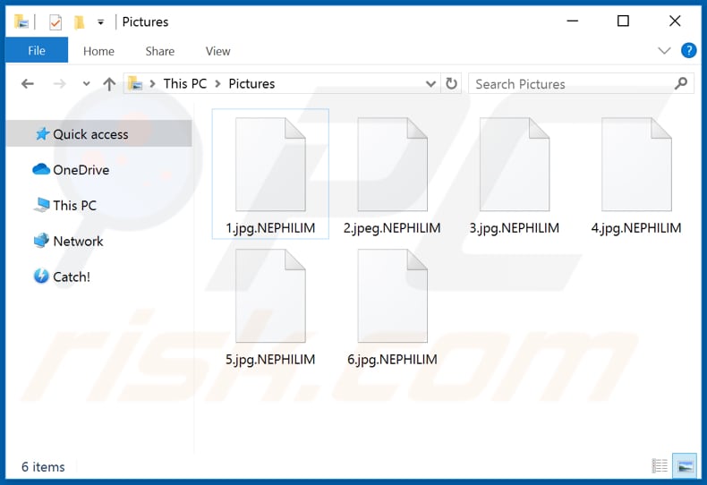 Files encrypted by NEPHILIM ransomware (.NEPHILIM extension)