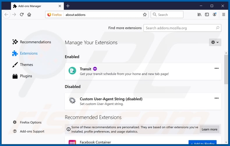 Removing protectmysearchapp.com related Mozilla Firefox extensions