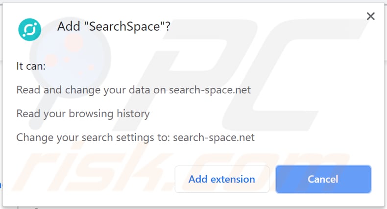 searchspace asks for a permission to be installed on chrome
