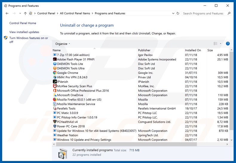 select-search.com browser hijacker uninstall via Control Panel
