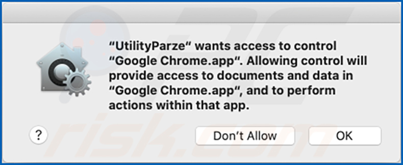 UtilityParze pop-up window