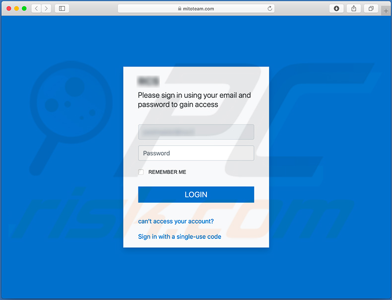 mitoteam.com - email credentials phishing site