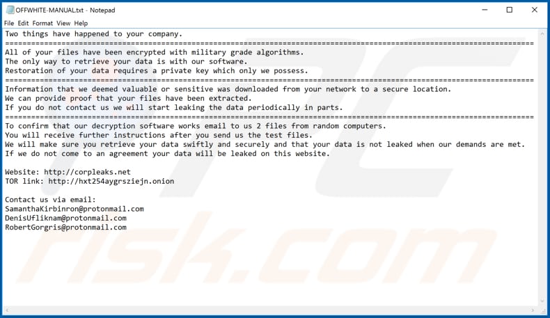 OFFWHITE decrypt instructions (OFFWHITE-MANUAL.txt)