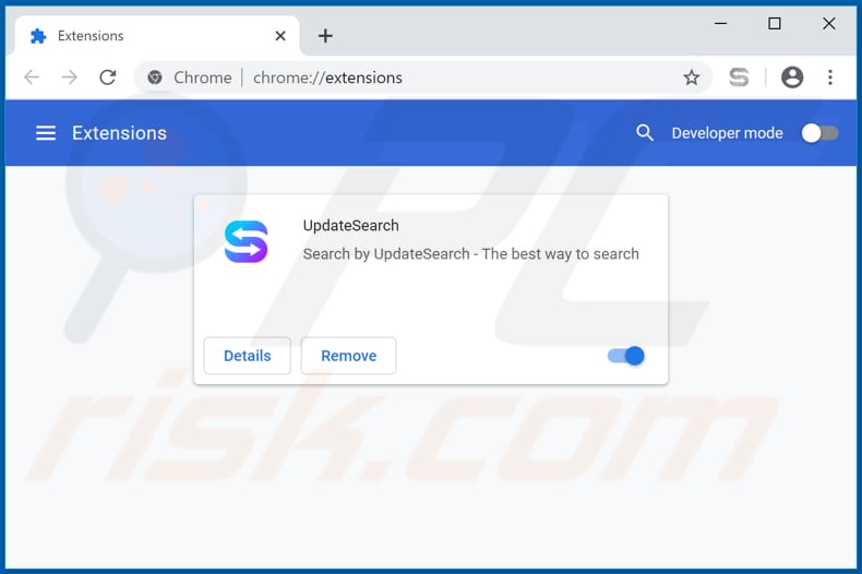 Removing update-search.com related Google Chrome extensions