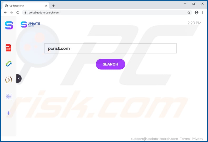 update-search.com browser hijacker