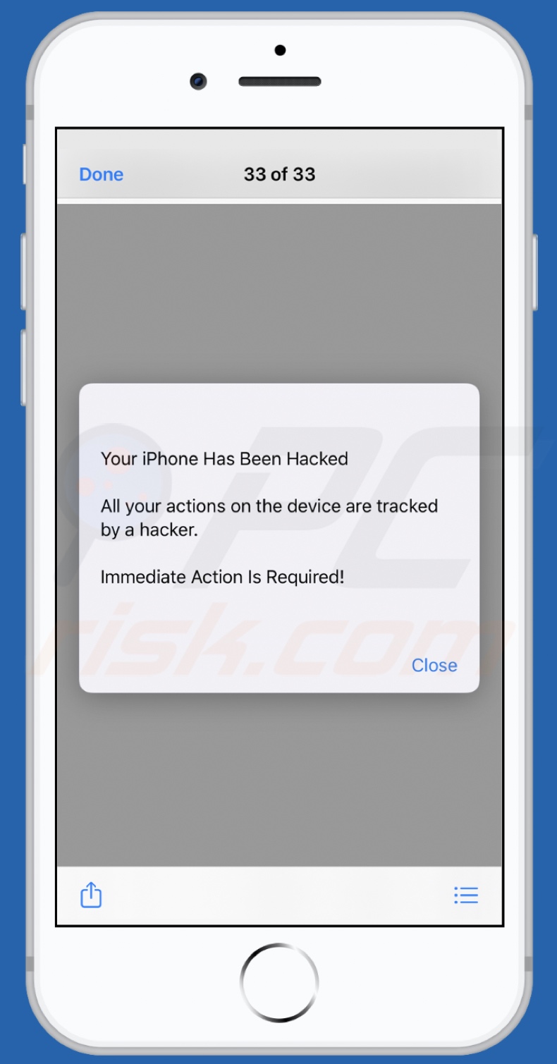 Your iPhone Has Been Hacked scam