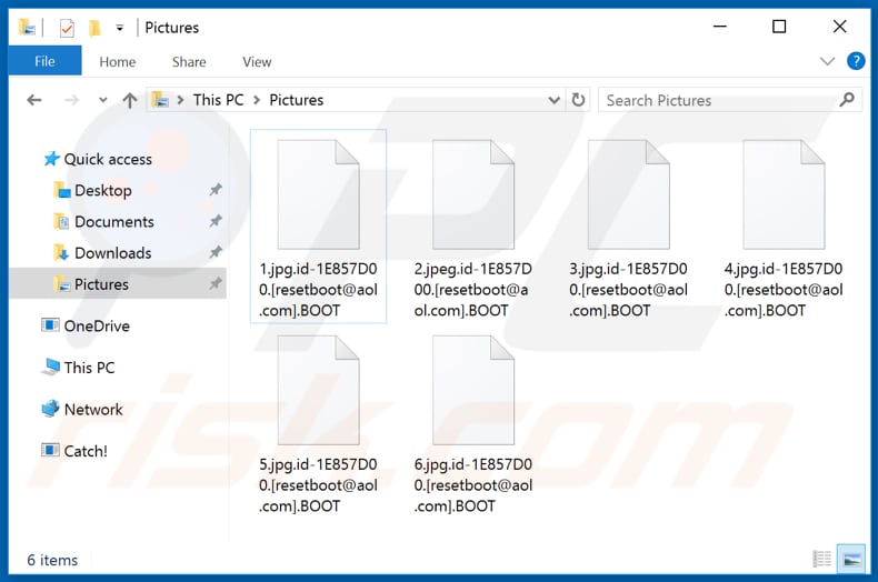 Files encrypted by .BOOT ransomware (.BOOT extension)