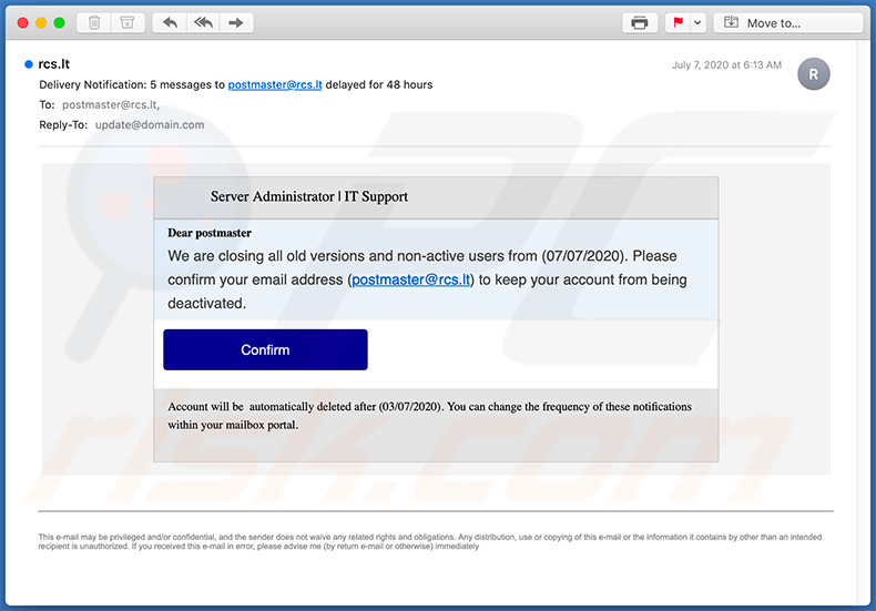 Informations d'identification des e-mails de phishing (2020-07-13) - 2