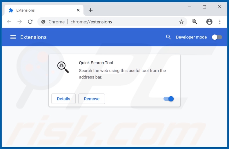 Suppression des extensions Google Chrome associées à quicksearchtool.com