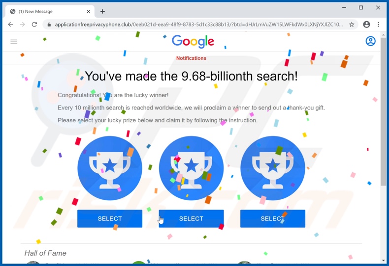 Vous avez commis la 9,68 milliardième escroquerie de recherche