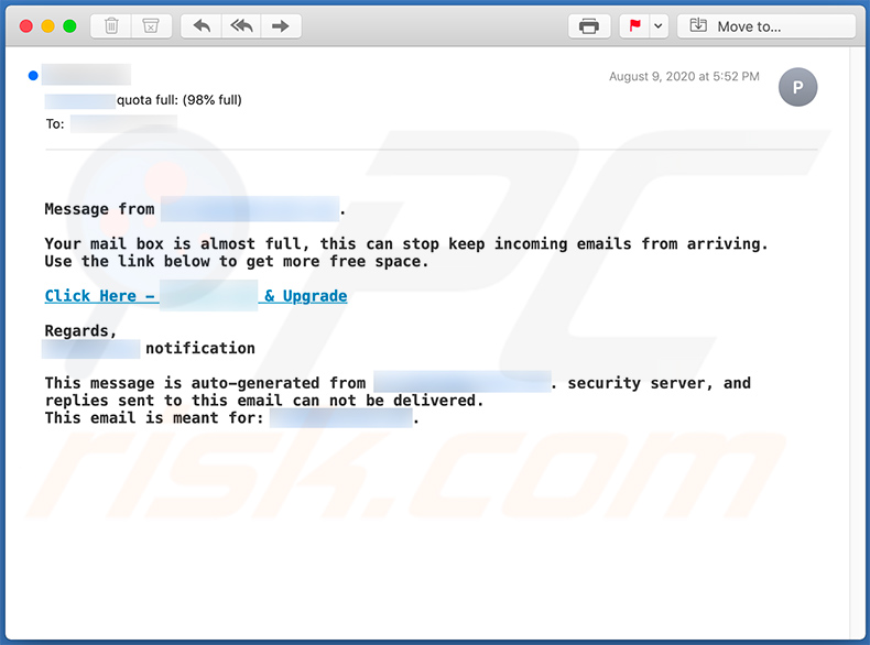Mail Quota Email Scam (2020-08-12)