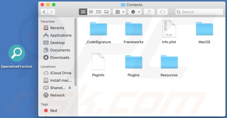 OperativeFraction adware install folder