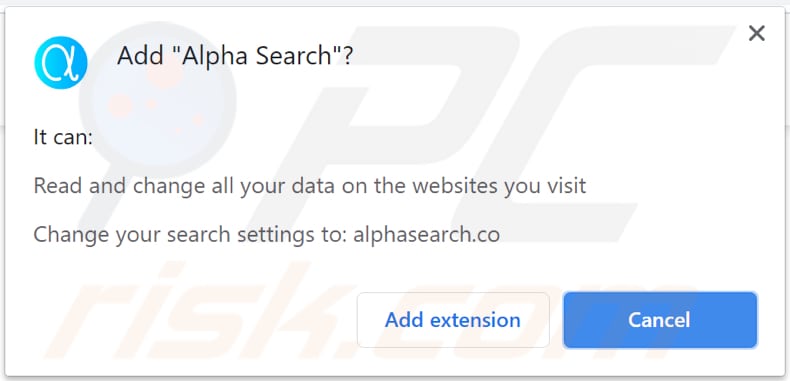 notification de pirate de navigateur de recherche alpha