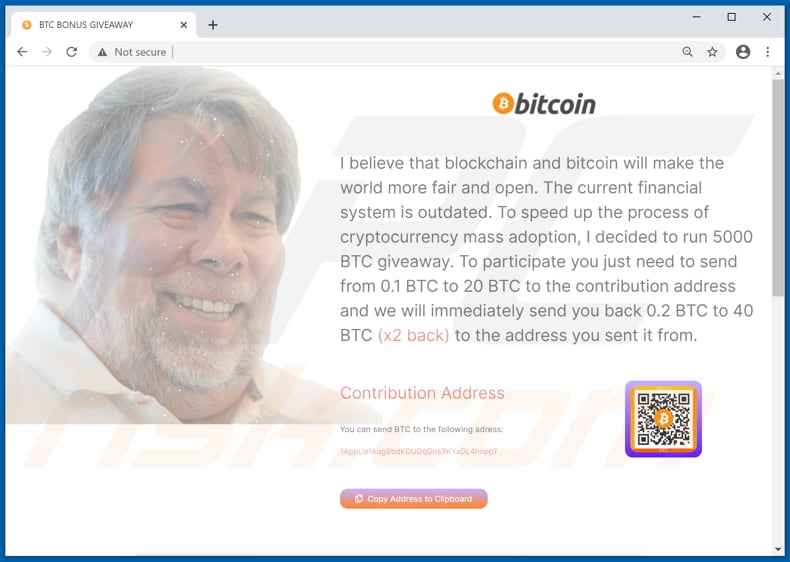 Arnaque BTC Giveaway Scam