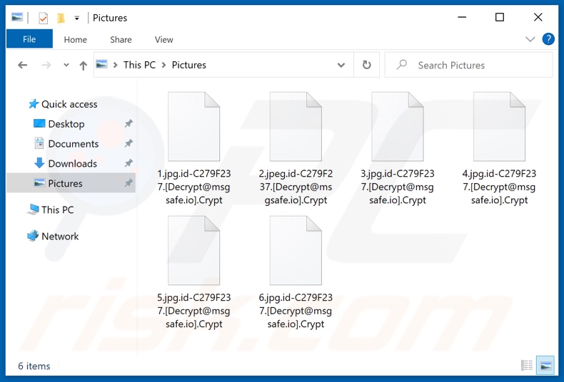 Fichiers cryptés par le ransomware Crypt (extension .Crypt)