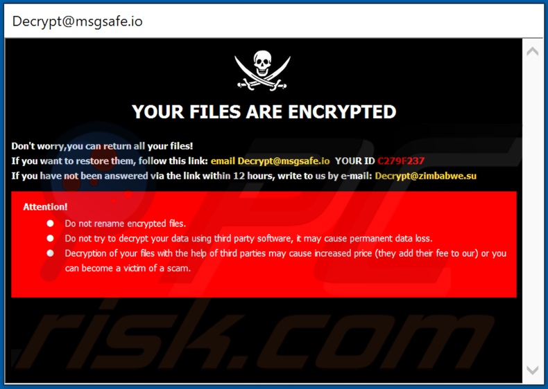 Crypt décrypter les instructions (pop-up)