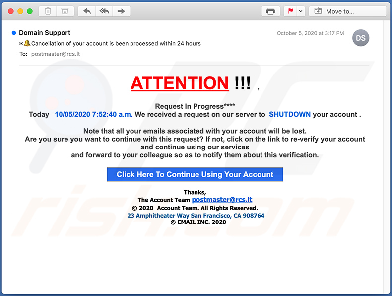 Courrier indésirable utilisé à des fins de phishing (2020-10-08 - 2)