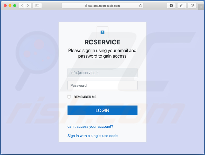 Site Web de phishing promu via un courrier indésirable (2020-10-27)