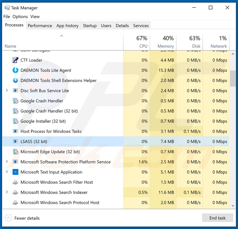 gravityrat malware processus malveillant lsass