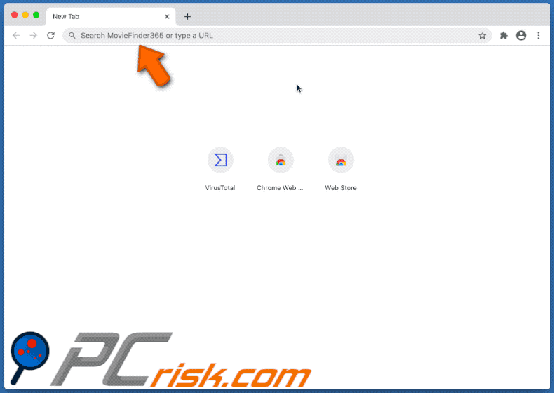 MovieFinder365 browser hijacker redirection chain (Bing) GIF