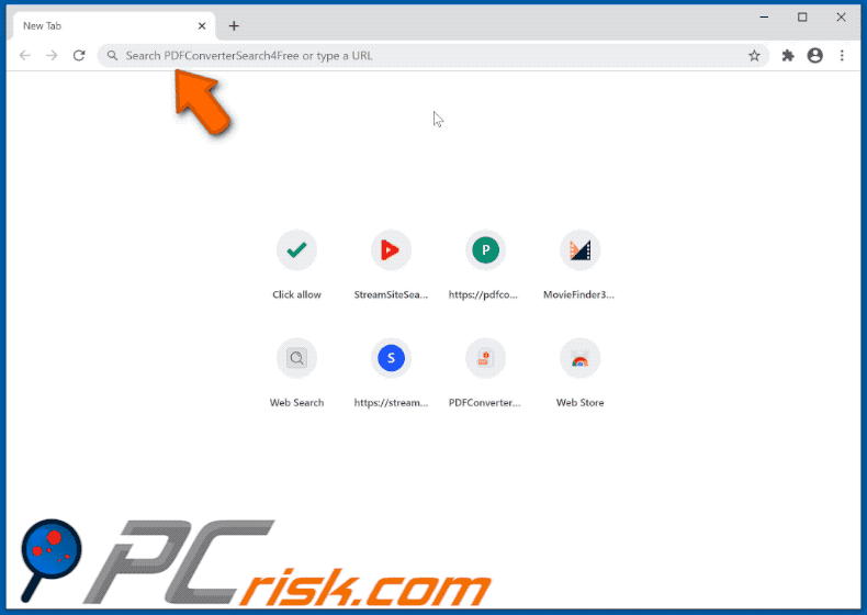 PDFConverterSearch4Free apparence de pirate de navigateur GIF