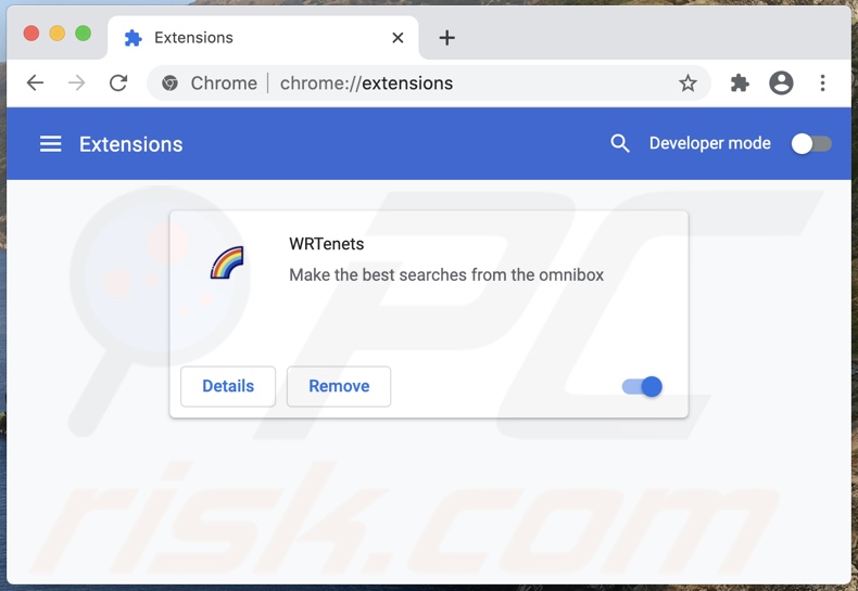 searchnets.xyz faisant la promotion d'un pirate de navigateur installé sur Chrome