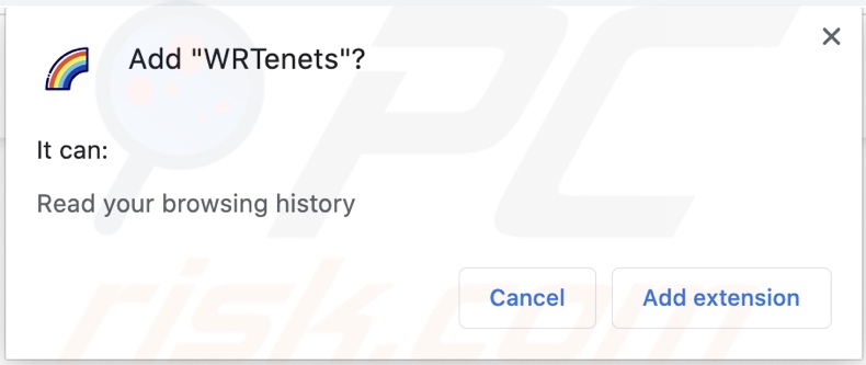 searchnets.xyz faisant la promotion d'un pirate de navigateur demandant des autorisations