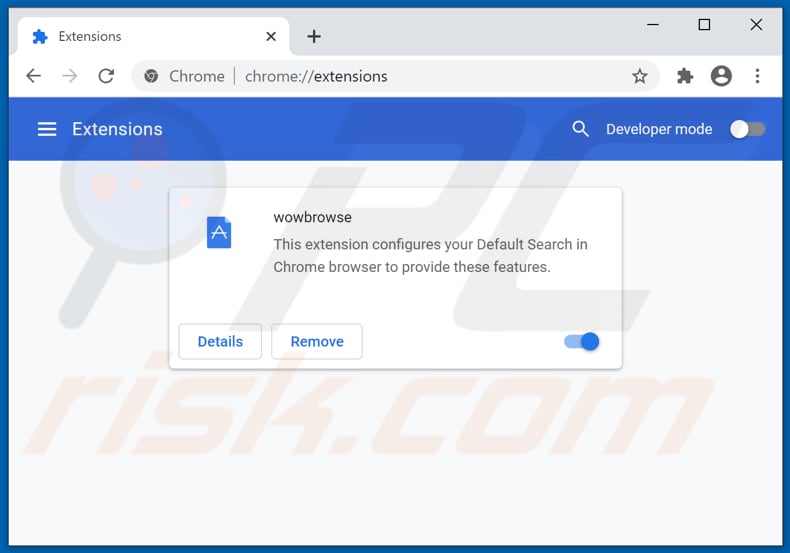 Suppression des extensions Google Chrome associées à tailsearch.com