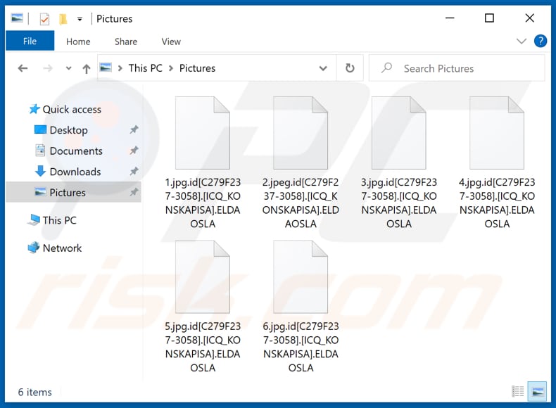 Fichiers cryptés par le ransomware ELDAOSLA (extension .ELDAOSLA)