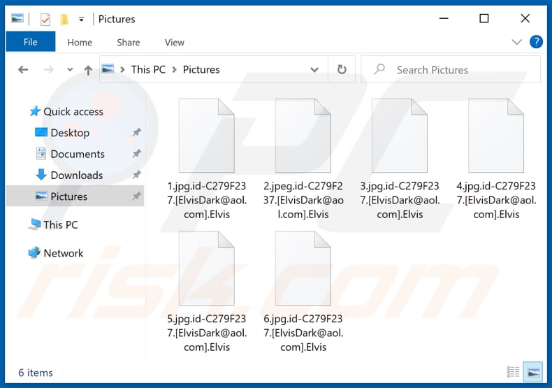 Fichiers cryptés par le ransomware Elvis (extension .Elvis)