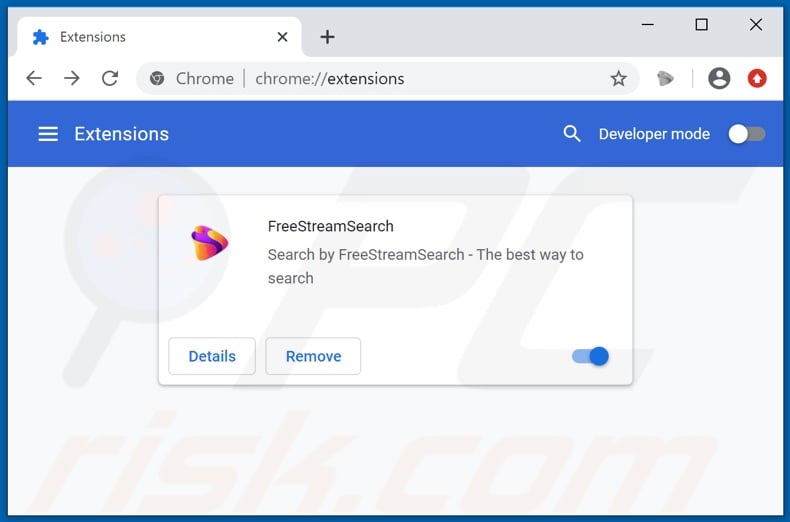 Suppression des extensions Google Chrome liées à freestreamsearch.com