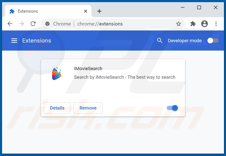 Suppression des extensions Google Chrome associées à imoviesearch.com