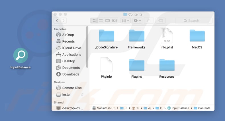 dossier de contenu du logiciel publicitaire inputbalance