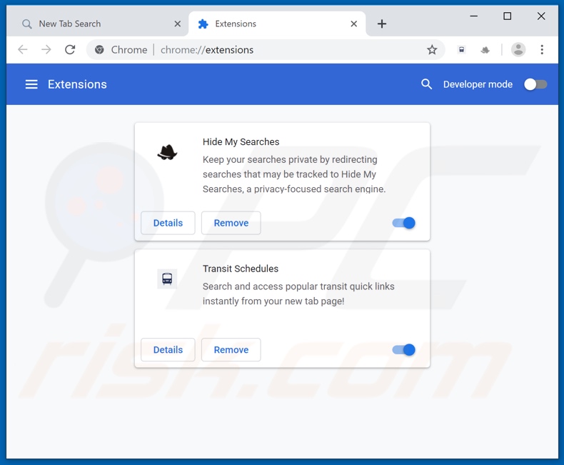 Suppression des extensions Google Chrome associées à moviesearchtv.com