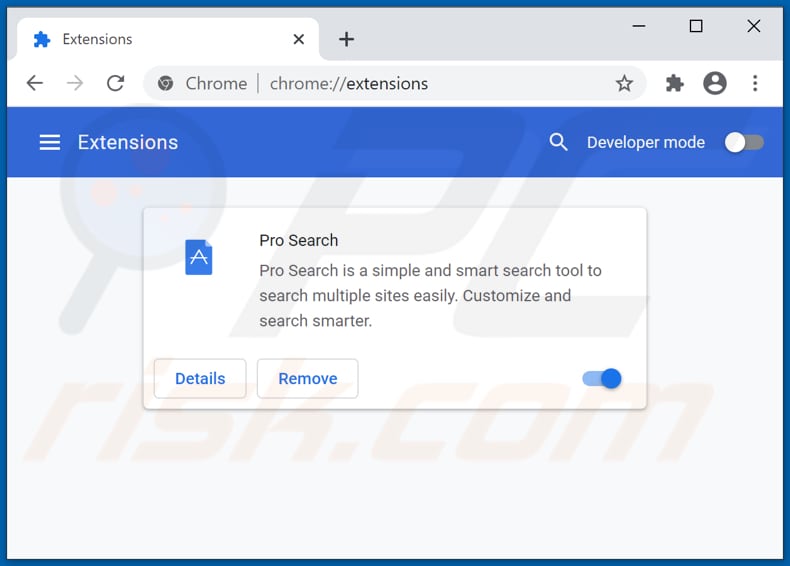 Suppression des extensions Google Chrome associées à tailsearch.com