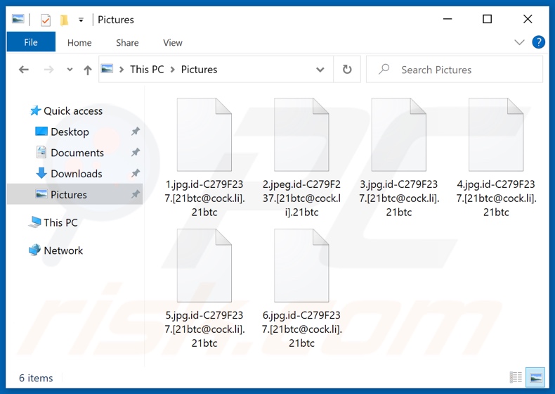 Fichiers cryptés par le ransomware 21btc (extension .21btc)