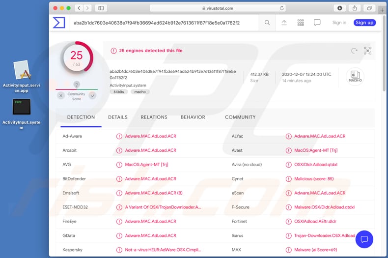 Logiciel de publicité ActivityInput