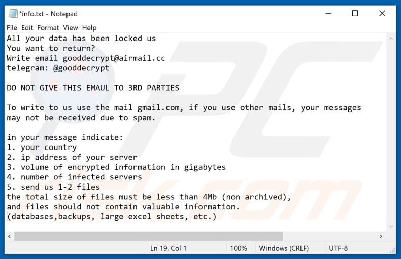 Fichier texte du ransomware Banhu (info.txt)