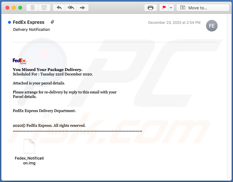 Courrier indésirable sur le thème de FedEx Express utilisé pour propager le malware LokiBot