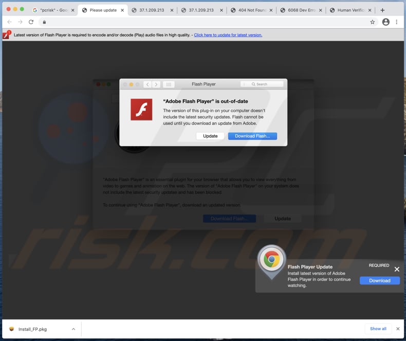 Site Web douteux utilisé pour promouvoir l'adware FPVideo