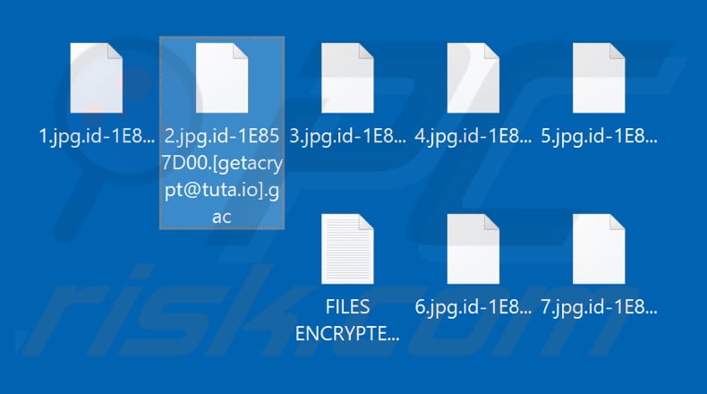 Fichiers cryptés par le ransomware Gac (extension .gac)