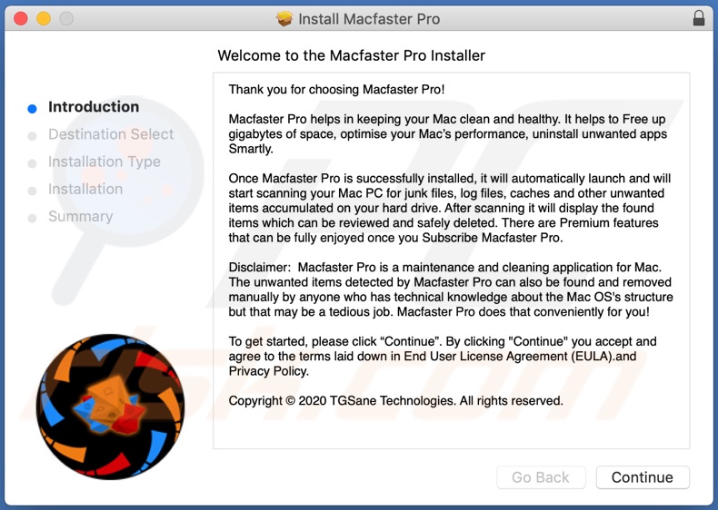 Configuration de l'installation de Macfaster Pro PUA