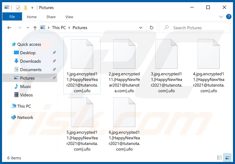 Fichiers cryptés par le ransomware Ufo (extension .ufo)