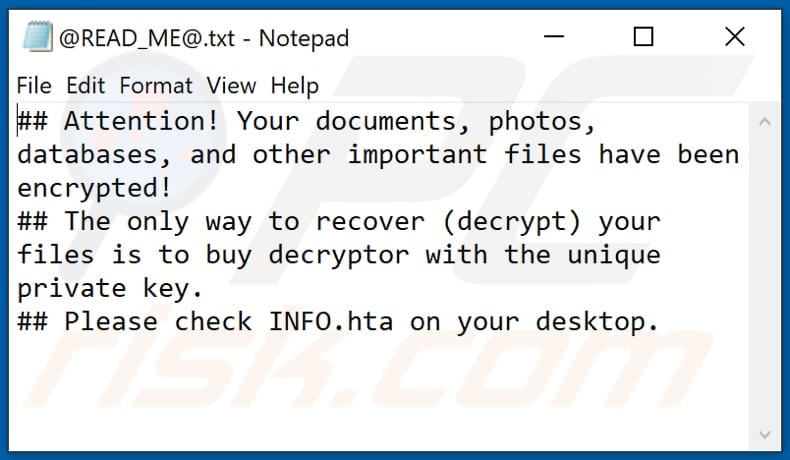 Fichier texte du ransomware UFO (@READ_ME@.txt)