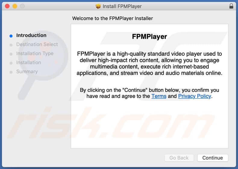 Programme d'installation trompeur utilisé pour promouvoir l'adware FPMPlayer
