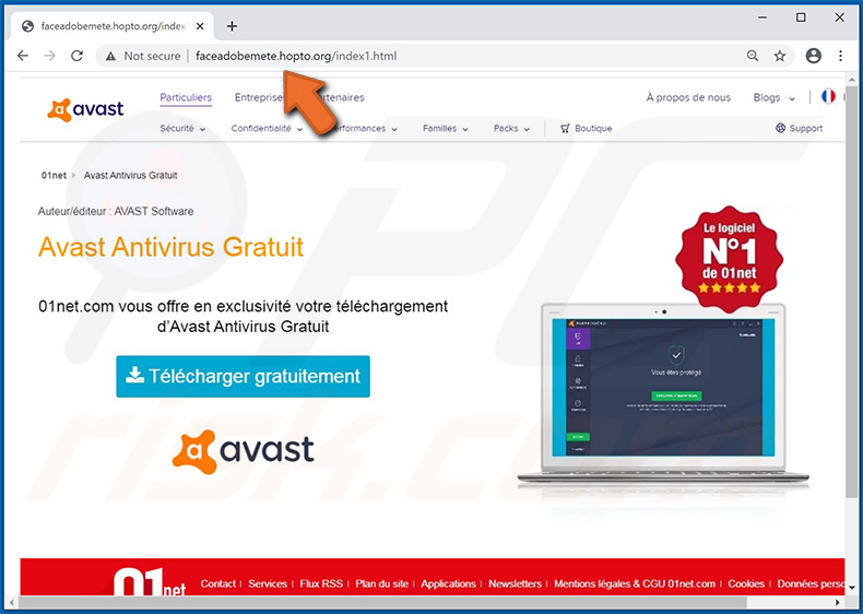 Faux site Web Avast propageant le cheval de Troie Grandoreiro